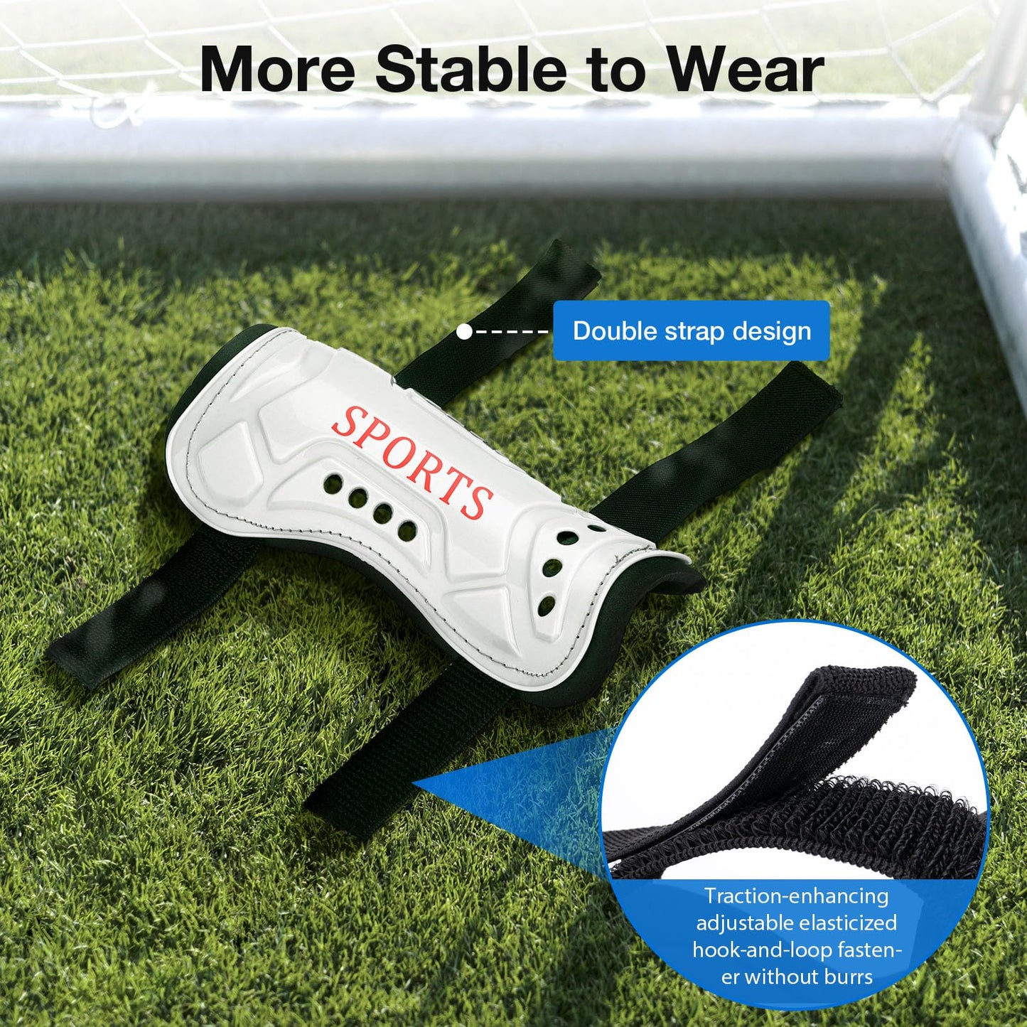 2 Pairs Soccer Shin Guards for Toddler Kids Youth, Soccer Shin Pads with Adjustable Double Strap for 3-14 Years Old Boys Girls Child Teens