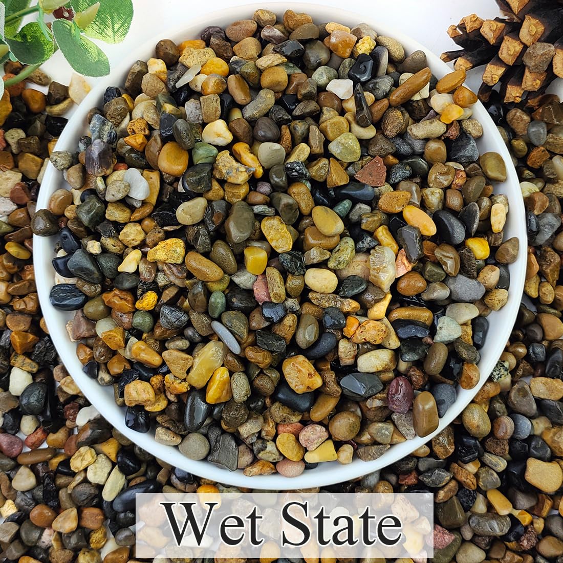 YISZM 20lbs Natural River Rocks, 1/4" Aquarium Gravel Small Rocks for Plants Pea Gravel for Fish Tank, Decorative Pebbles for Gardening, Flower Pots, Vase Fillers, Indoor Water Fountains, Landscaping