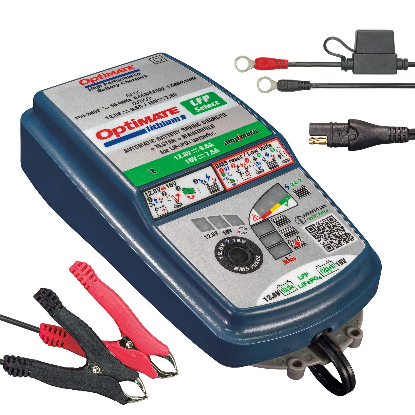 Optimate Lithium 4s 9.5A / 5s 7.5A, TM-271, 10-Step 12.8V / 16V Sealed Battery Saving Charger and maintainer