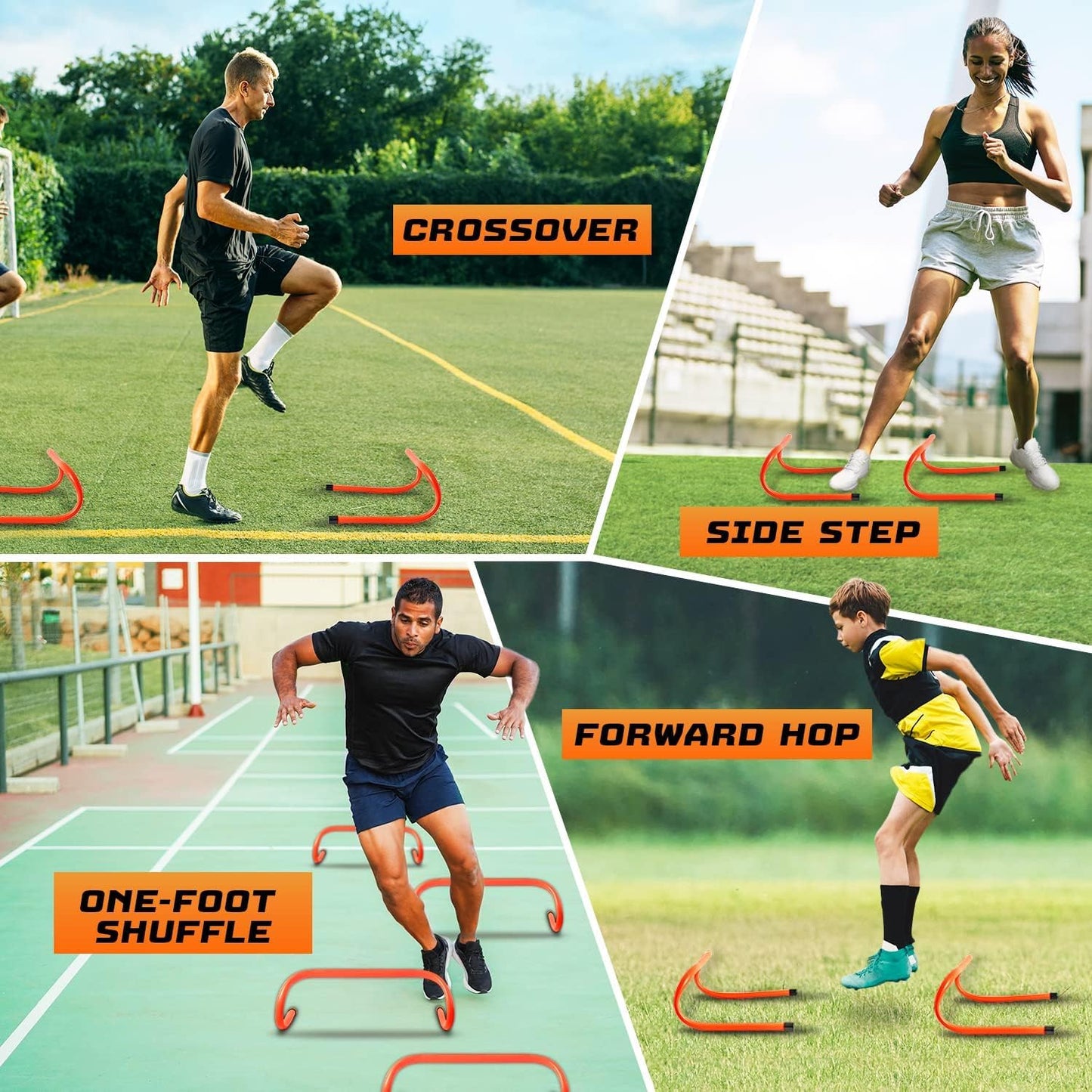 Yes4All Agility Speed Training, Agility Hurdles for Athletes, Speed and Agility Training Equipment for Soccer, Basketball, Football Hurdle Training – 10 Hurdles with Carry Strap