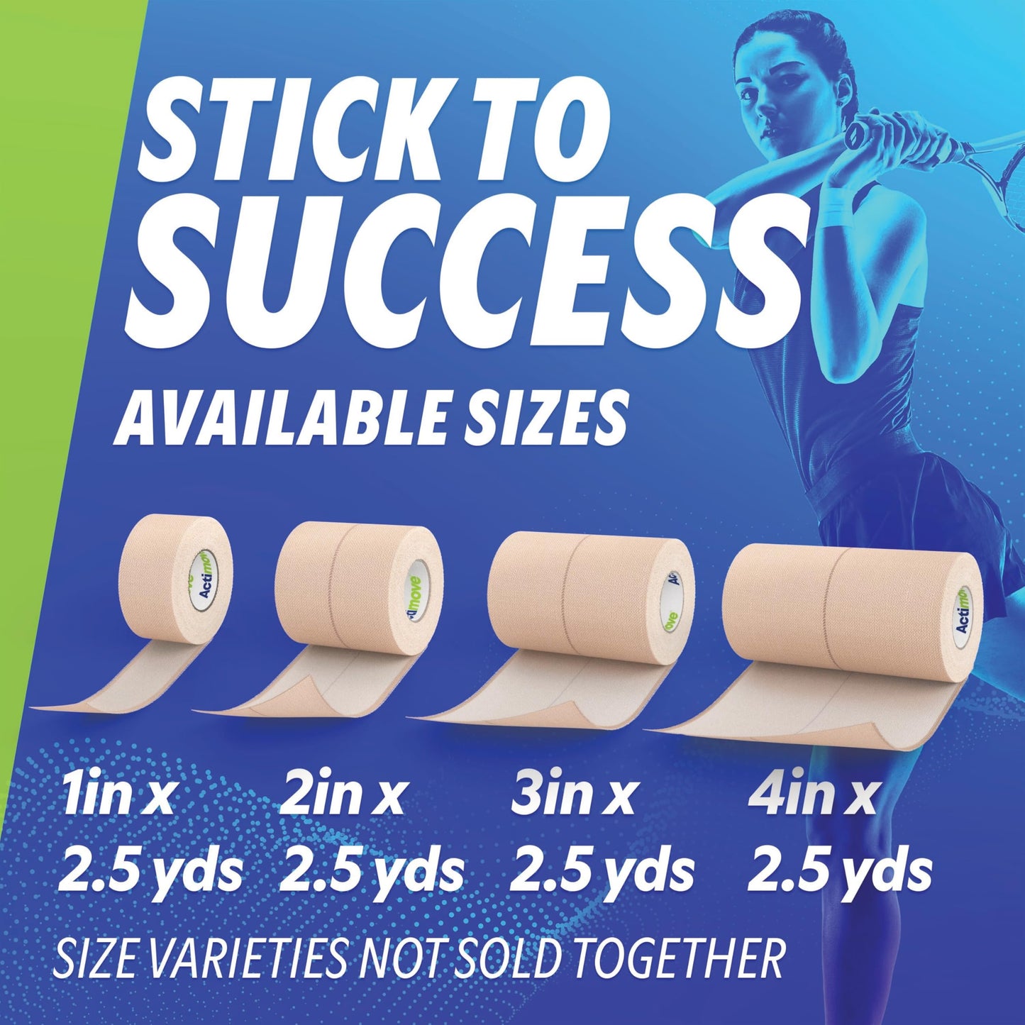 ELASTIKON by Actimove Elastic Athletic Tape - Provides Support for Sprains, Strains, Muscle Injuries - for Sport and Veterinary Applications - 1 in x 2.5 yd, 12 Rolls