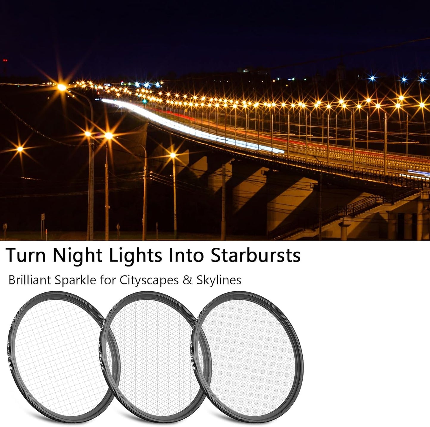 ARTCISE 8 (82mm) Star Filter Point Cross Screen Lens Filter for DSLR Camera Starburst Effect Filter for Night