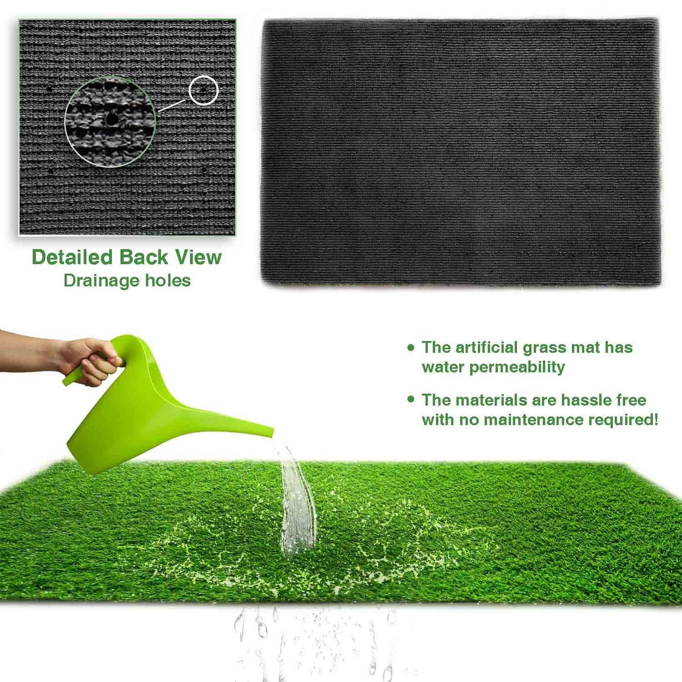 ALTRUISTIC Premium Artificial Grass Drainage Holes & Rubber Backing,6.5 ft x10 ft, 70 oz /1.38 Inch Pile Height Realistic Synthetic Grass Mat Extra-Heavy & Soft Pet Turf Fake Grass for Dogs Outdoor