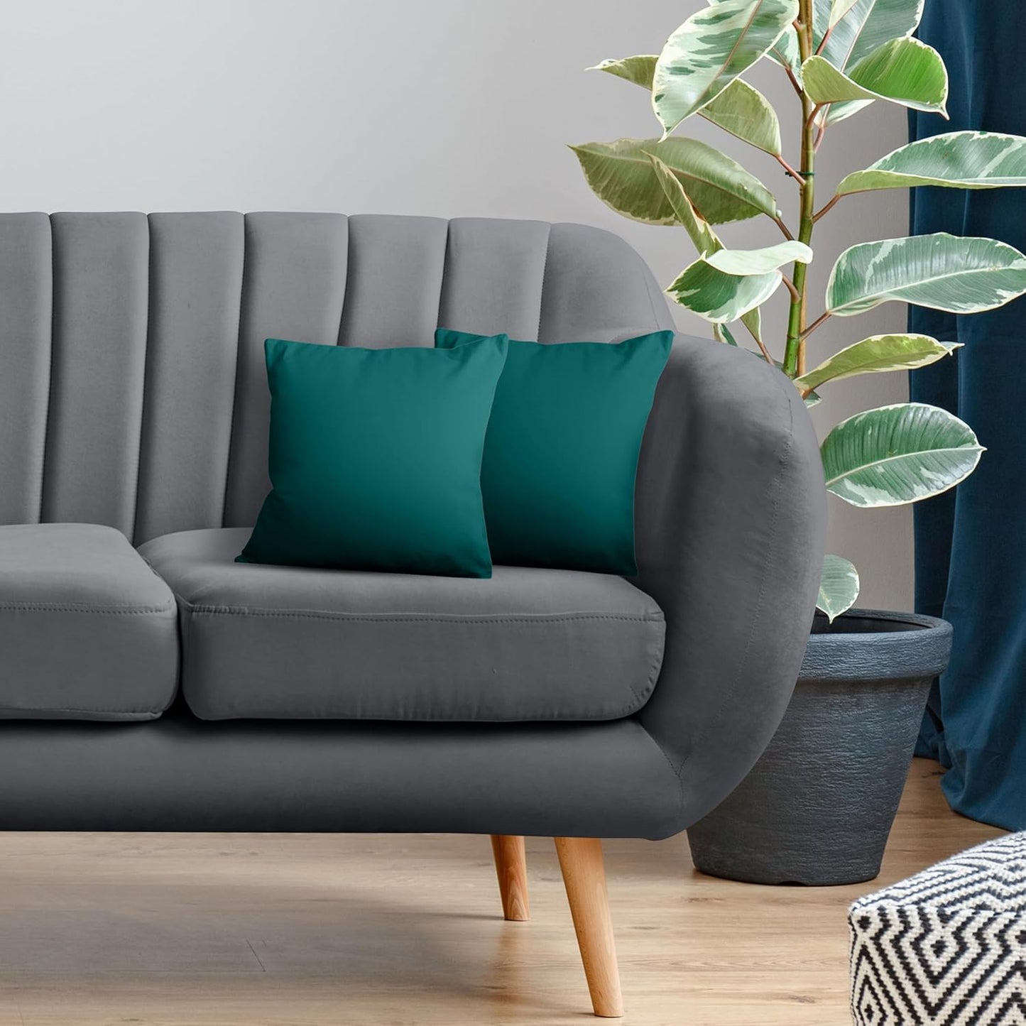 Utopia Bedding 16x16 Pillow Inserts - Set of 2 Dark Teal Decorative Throw Pillows for Sofa & Couch - Soft & Fluffy Cushions