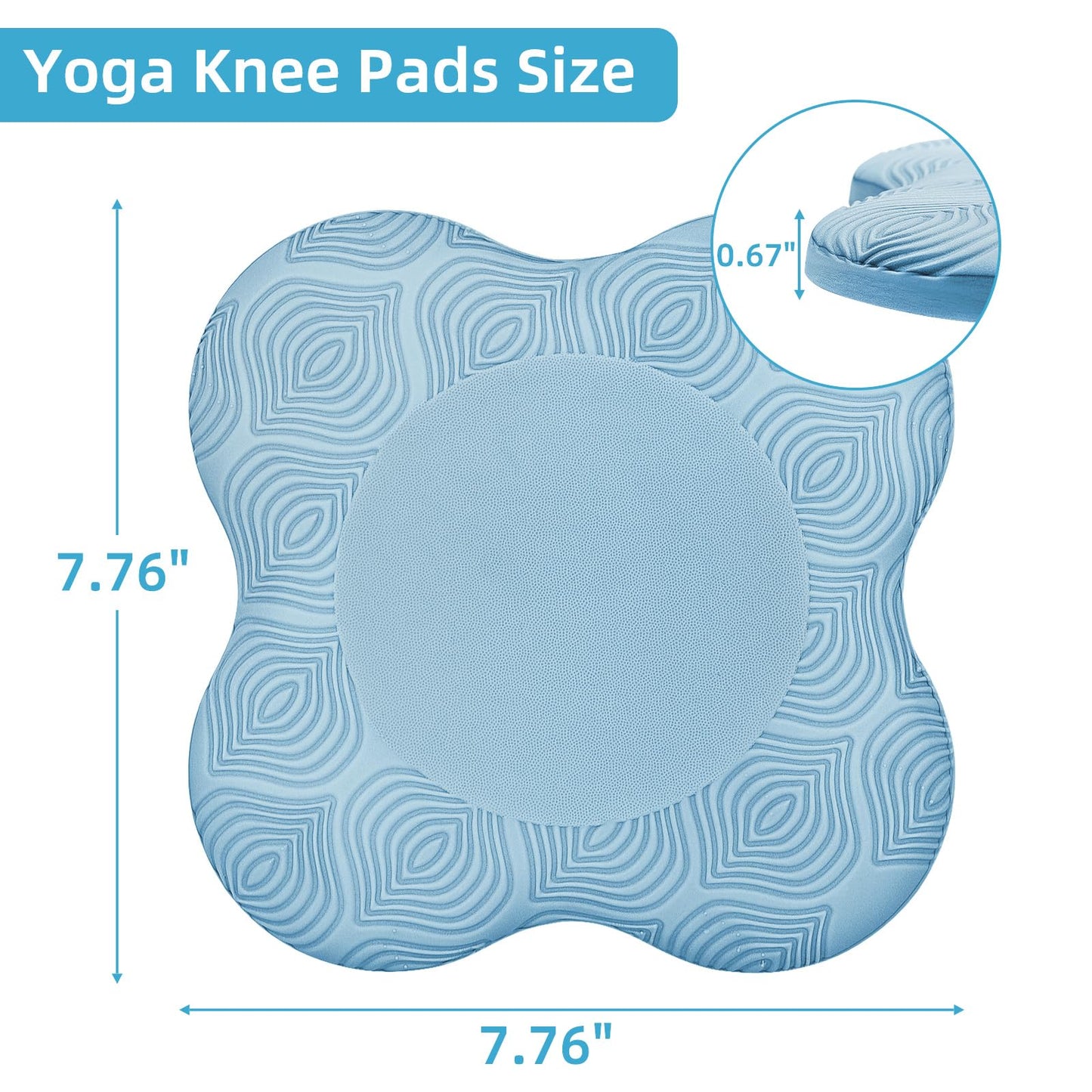 Yoga Knee Pads Set of 2 – Extra Soft Non-Slip Yoga Knee Pad Cushion for Knees Elbows Wrists – Pilates & Workout Knee Pads for Floor Exercises, Kneeling, Stretching, Fitness, Blue