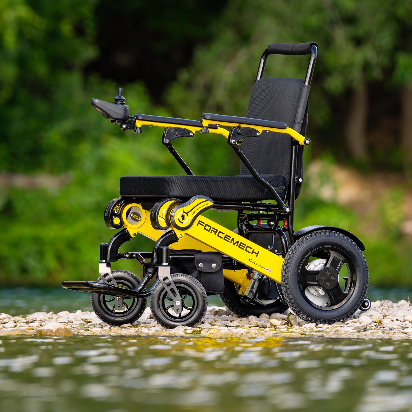 Forcemech All Terrain Electric Wheelchairs for Adults Lightweight Foldable 2026 New Model Navigator Pro - Power Motorized Wheelchair Airline Approved 18 Miles, Electric Wheelchair 400 Lbs Capacity