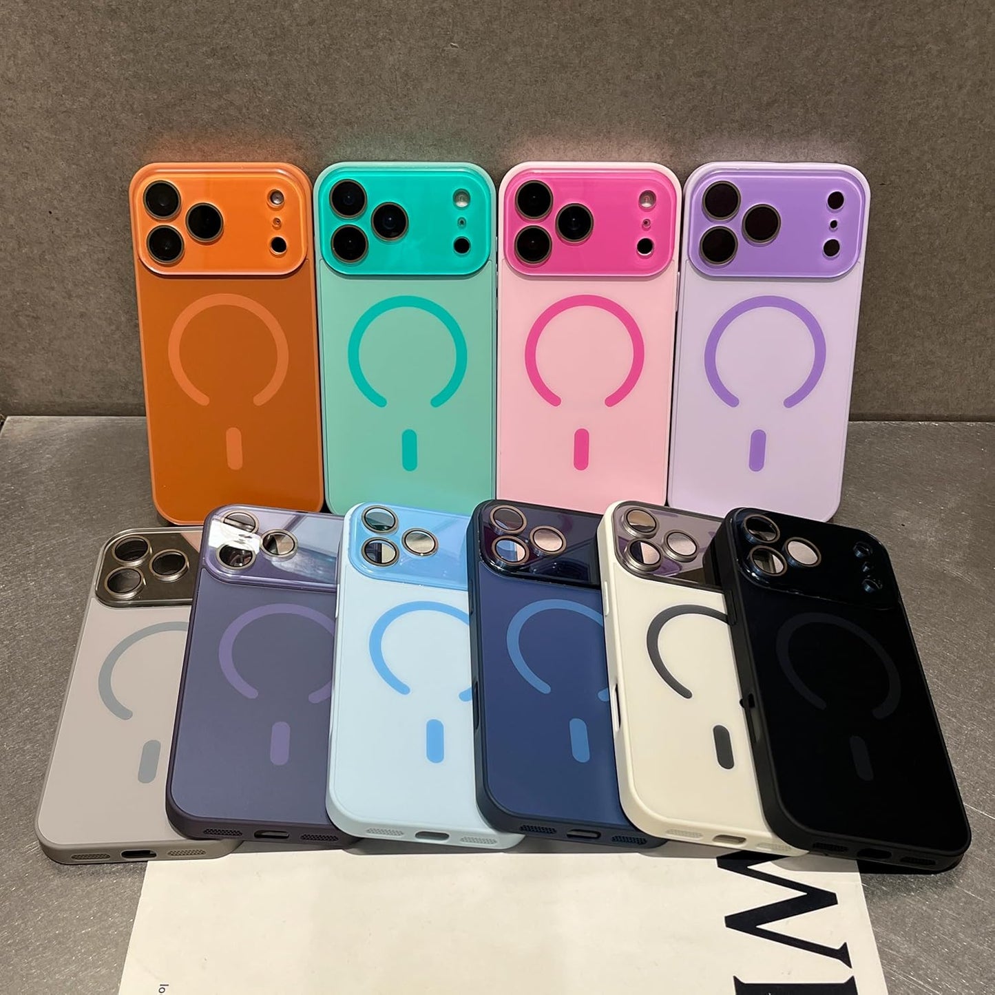 Caseative 17 Crystal Camera Lens Protection Candy Color Magnetic Case for iPhone, Compatible with MagSafe Wireless