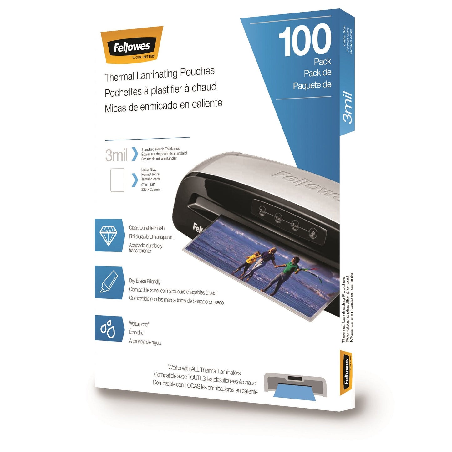 Fellowes Saturn3i 12.5 Inch Laminator + 100 Pack 3mil, Letter Size Thermal Laminating Pouches