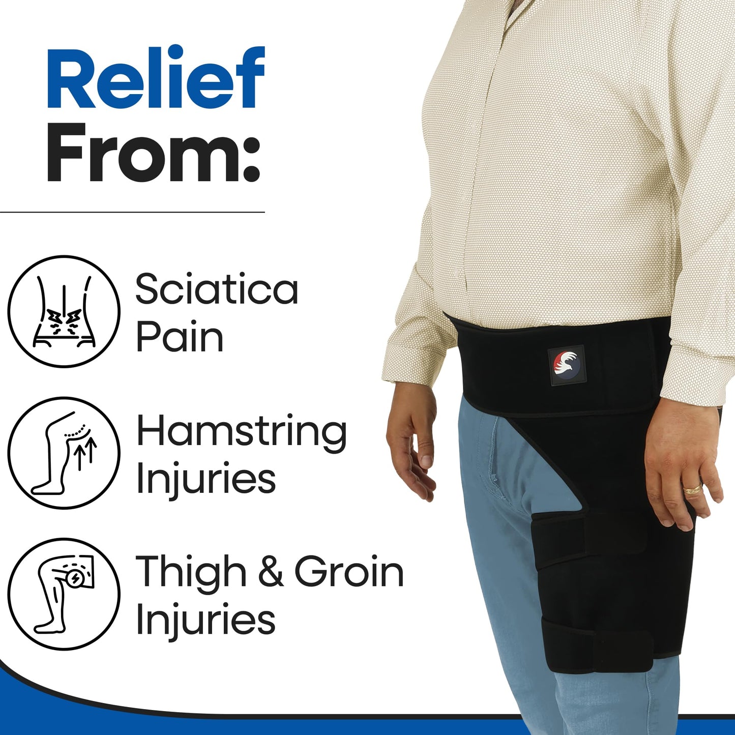 Plus Size Hip Brace Thigh Compression Sleeve | Sciatica Pain Relief Device Brace | Hamstring & Groin Compression Sleeve Wrap | Sciatic Nerve Relief | Hip Support Braces for Women & Men | X-LG / RIGHT