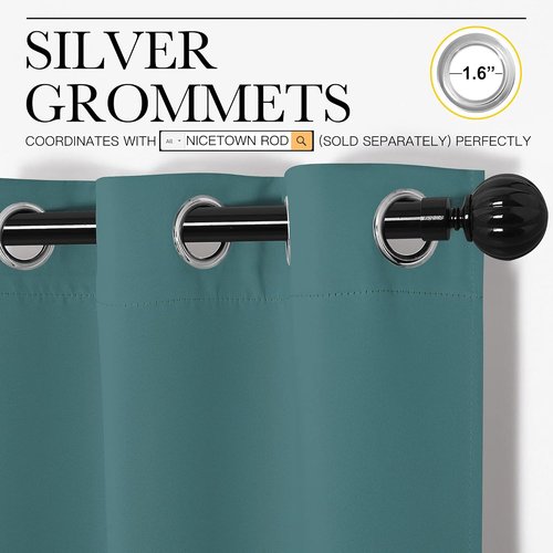 NICETOWN Blackout Curtains - Thermal Insulated Triple Weave Draperies, Sea Teal, Set of 2, 55 x 78 Inch