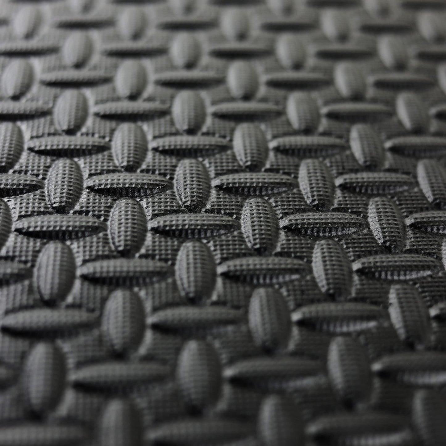 CAP Barbell Exercise Mat Interlocking Puzzle Mat, Diamond Plate Texture, Covers 12 Sq Ft, Black 12 x 12 x 1/2