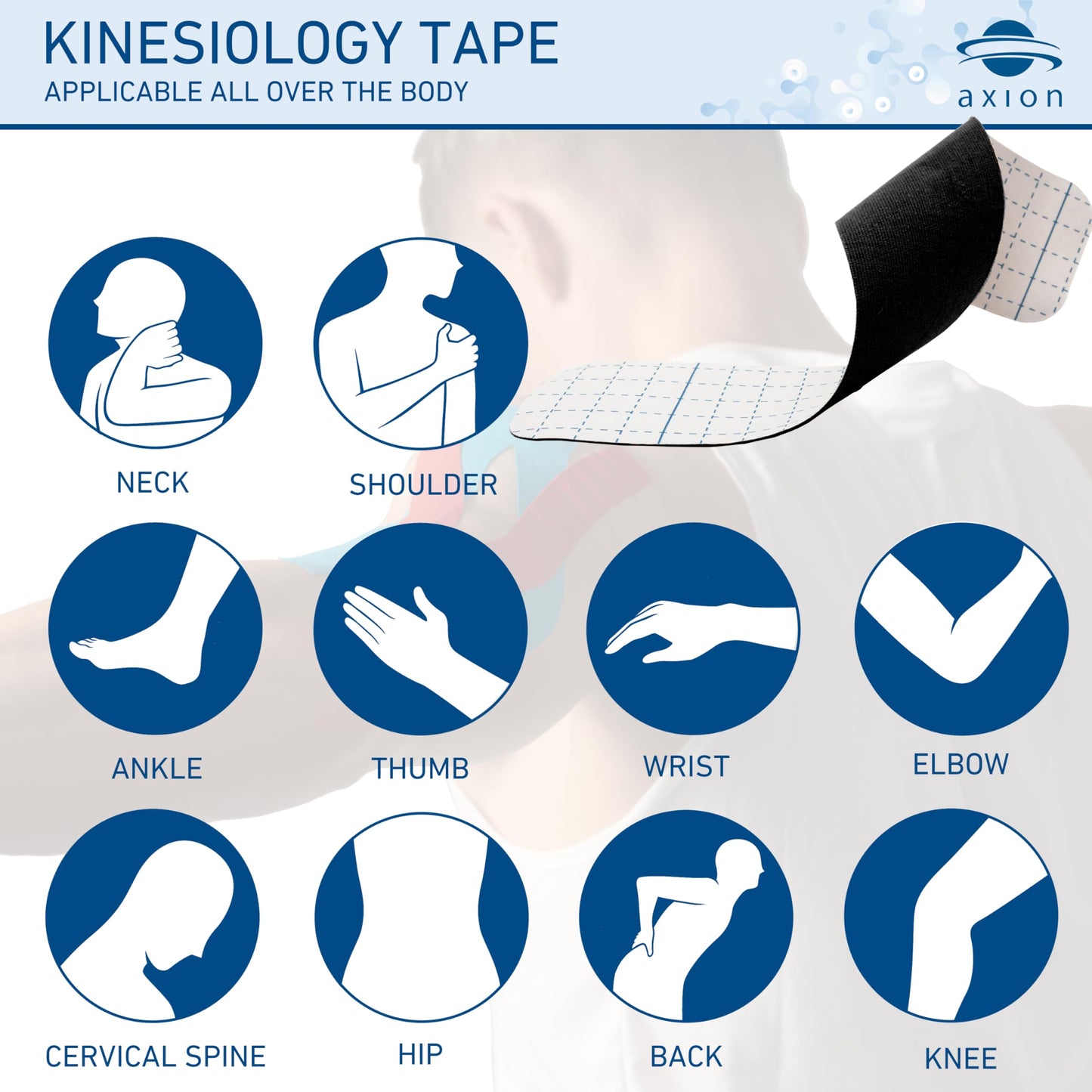 axion Kinesiology Tapes PRECUT Black Pink | 50 Pre-Cut Sport Tape Strips 10x2 in | Waterproof • Skin-Friendly • Elastic | Kinesiology Tapes Ideal for Sports