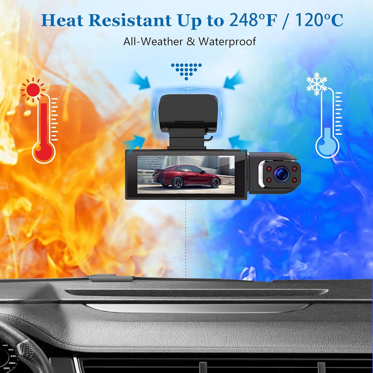 BNnYY 6PCS 2.83 Inch Double Sided Adhesive Pads for Dash Cam, Heavy Duty Sticky Pads, Heat Resistant & No Residue