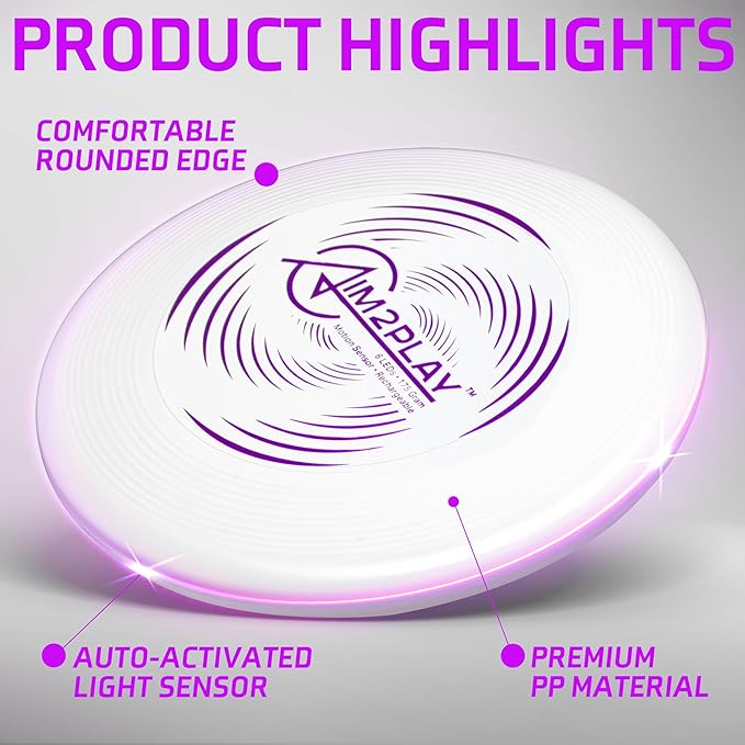 Glow in The Dark Flying Discs, Light Up | Sports Unique Gift, Professional Long & Precise Flights Very Bright