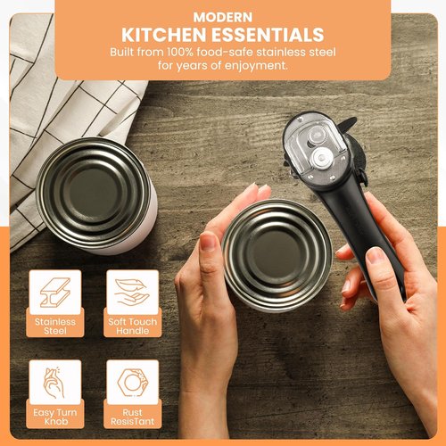 Bellemain Stainless Steel Can Opener - Ergonomic Manual Design for Smooth Edge Cutting | Perfect for Home Chefs