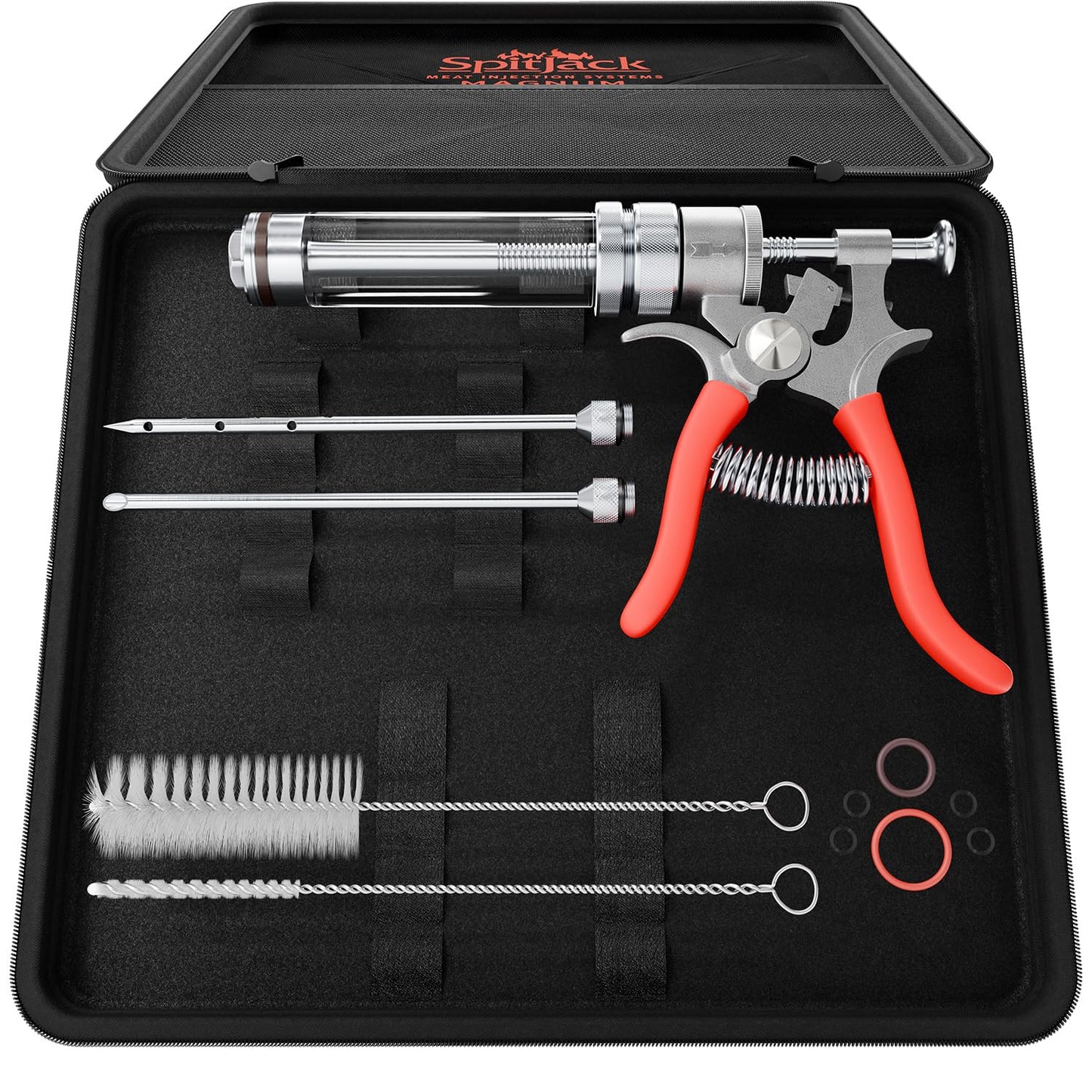 SpitJack Magnum Meat Injector Gun, Made in USA, 50ml BBQ Marinade Injector with 2 Stainless Steel Needles for Brisket, Pork Butt, Turkey and Smoked Meat