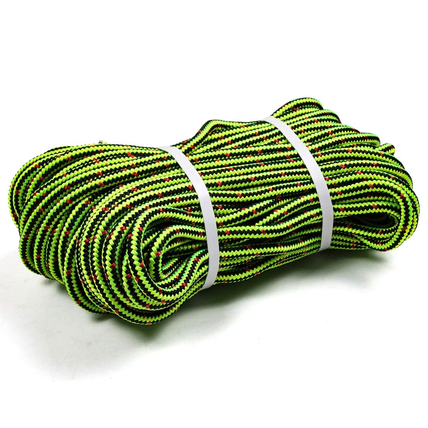Perantlb 16 Strand Arborist Climbing Rope, UV Resistant and Weather Resistant Double Braided Boat rope1 / 2 "by 150 'Black with Green…