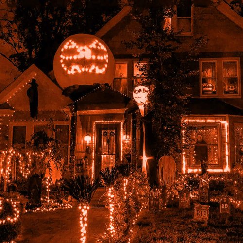 HISHINY Halloween Lights - 100 LED Orange Net Lights | Waterproof, Connectable Design for Outdoor Decor
