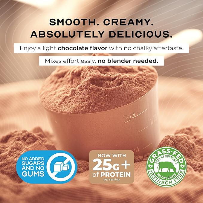 Muscle Feast Grass-Fed Whey Protein Isolate, All Natural Hormone Free Pasture Raised, Whey Isolate Protein Powder for Men and Women, Clean, Gluten-Free, Delicious Isolate Protein - Chocolate, 2lb