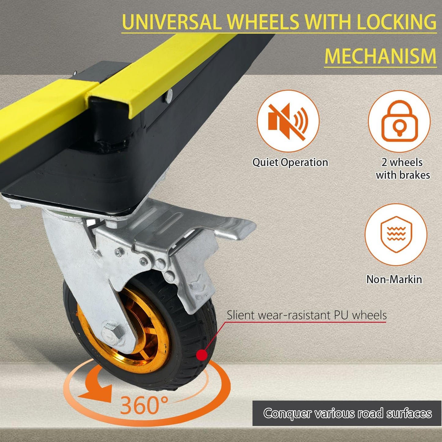 VisHomeYard Folding Drywall Cart, 2200LBS Load Capacity, Sheetrock Dolly, Drywall Cart, Plywood cart, Dolly with Rubber Swivel Casters