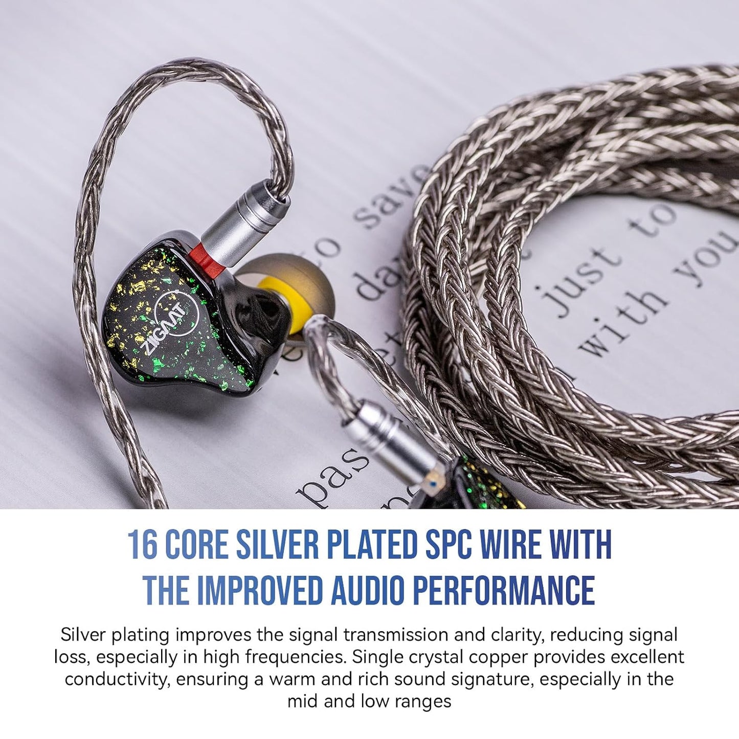 2m 16 2Pin) Linsoul Tripowin Zonie IEM Cable, Long Earbud Cord, Core Silver Plated Earphone Cable, in Ear Monitor Wire