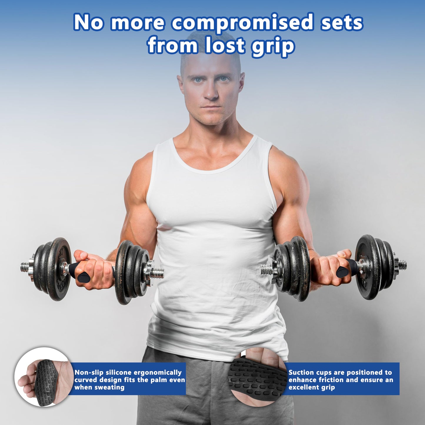 Epritliber Silicone Gym Grips for Weight Lifting,Workout Gloves for Women Men Alternative,Anti Slip Gym Workout Grip,Rubber Gym Hand Grips-Weightlifting Grips Pad for Barbell,Pull Up,Ryptfit,Training