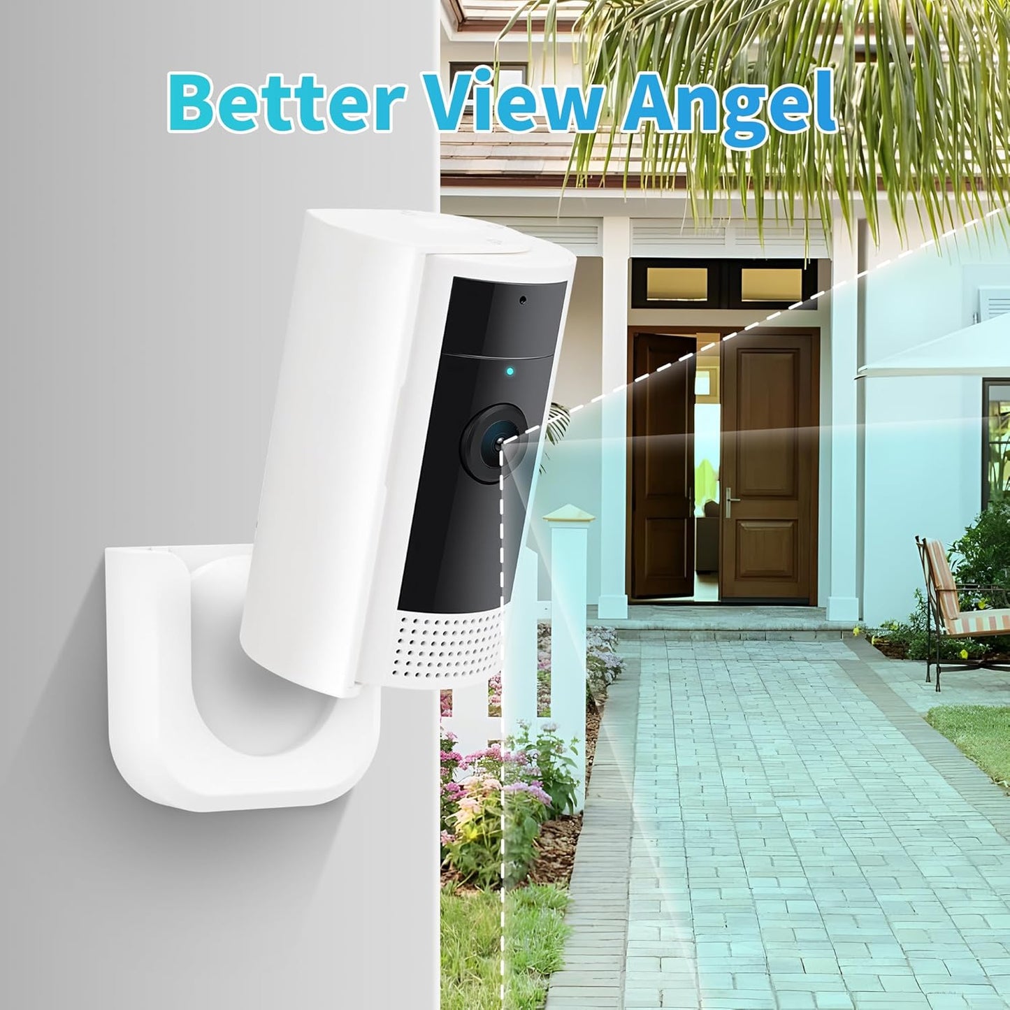 (2 Pack,White) Adhesive Wall Mount Bracket for Indoor Cam, Strong Adhesive Durable Camera Mount Stand for Indoor