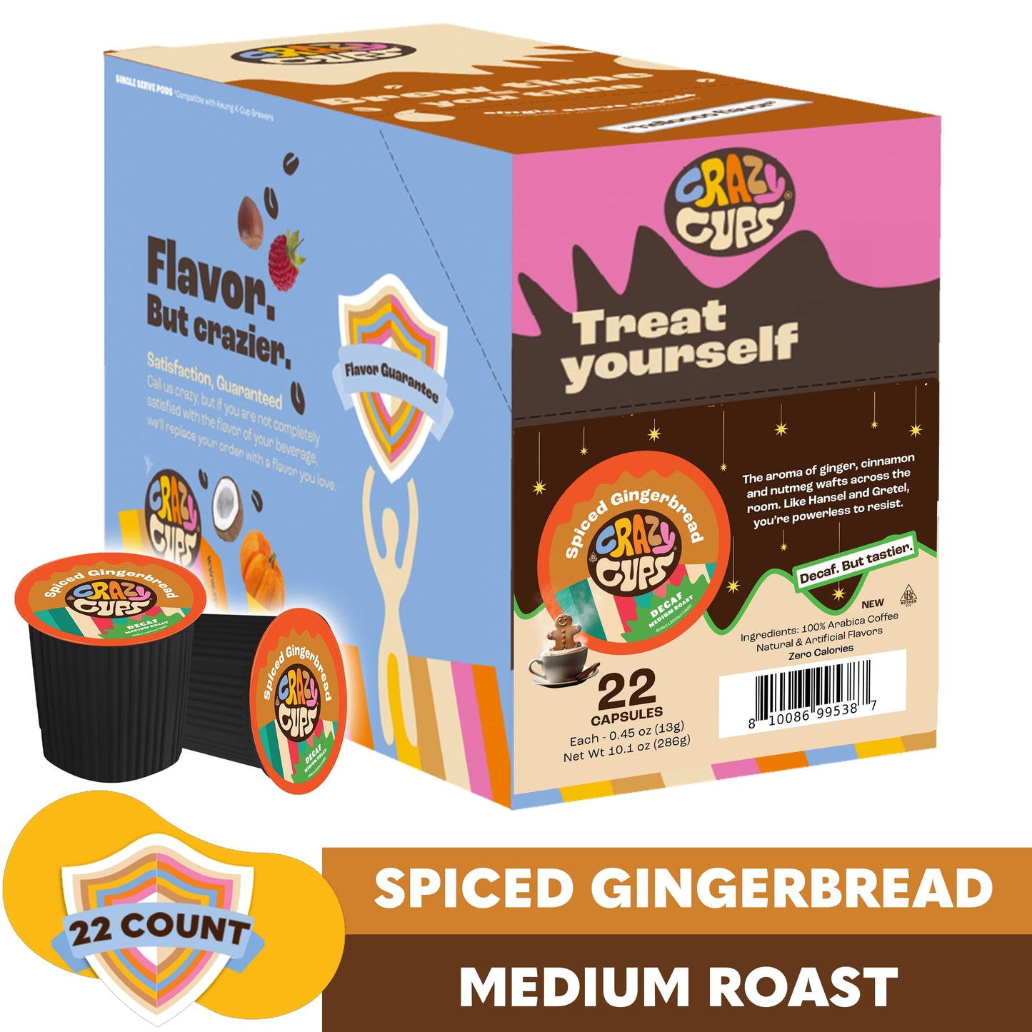 Crazy Cups Spiced Gingerbread DECAF 22ct