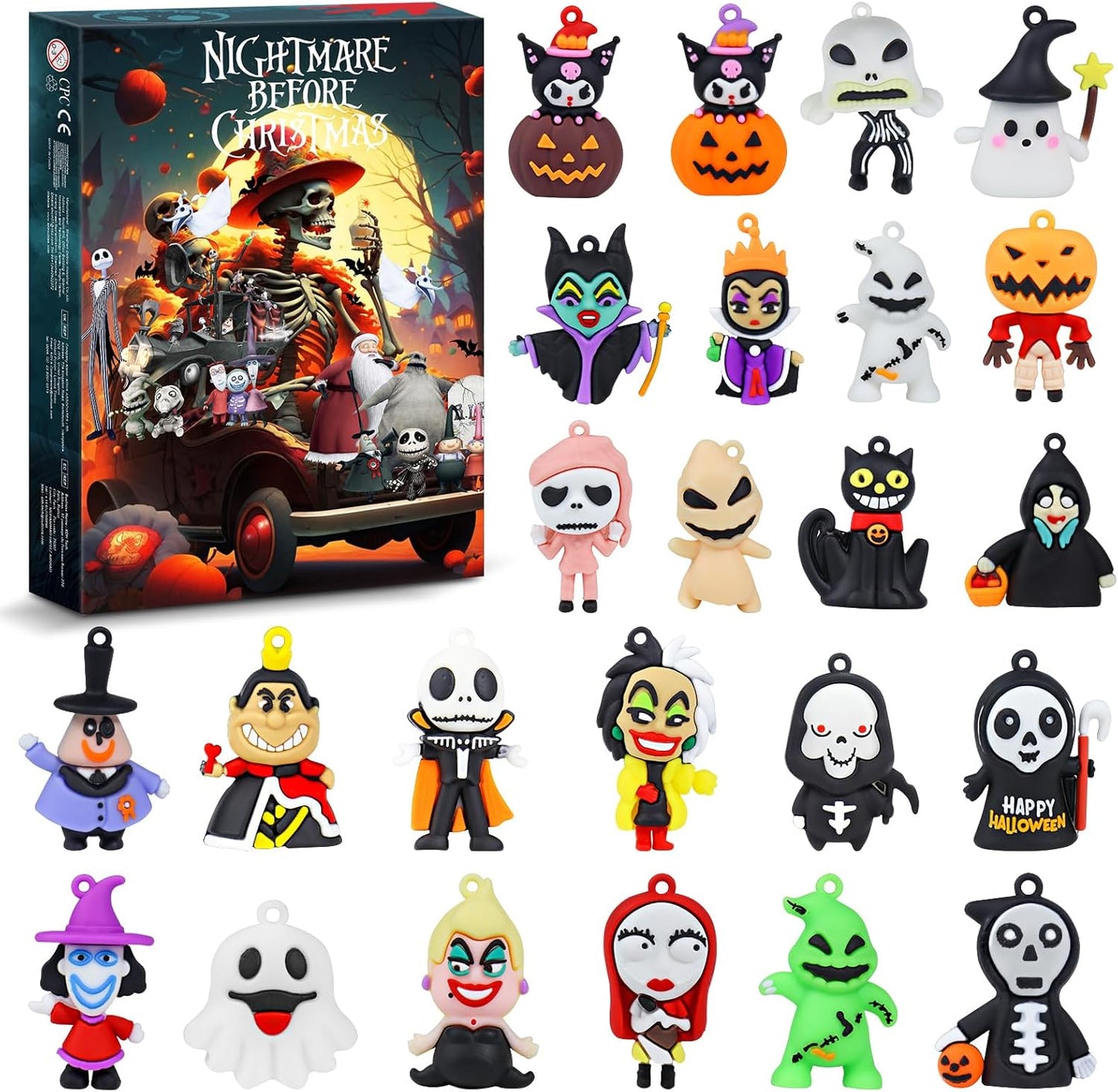 Nightmare Christmas Advent Calendar 2025 - 24-Day Countdown with Classic Dolls & Collectible Figures for Kids