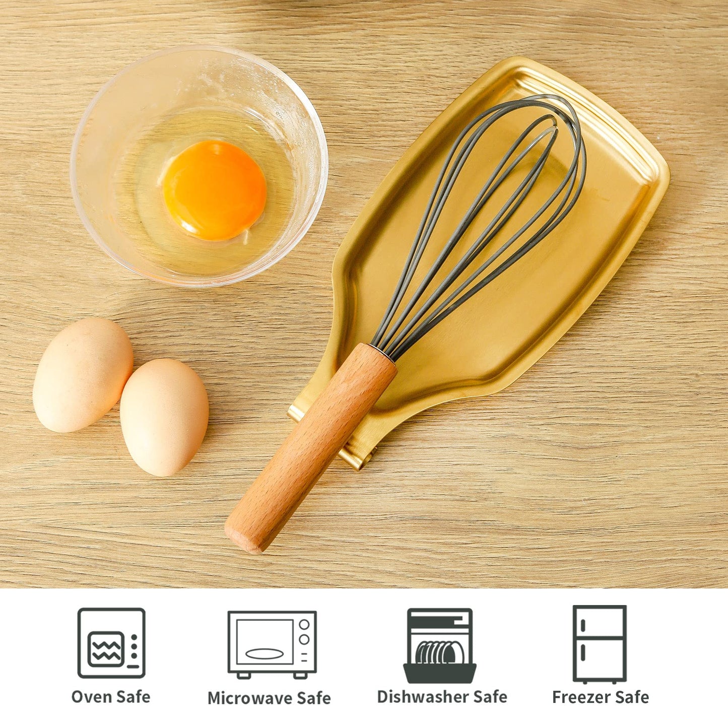 BETTWILL Gold Spoon Rest For Stove up, Stainless Steel Spoon Rest For Kitchen Counter, Large Kitchen Spoon Holder with Square Bottom, Spatula Spoon Ladle Utensil Holder, Heavy Duty.
