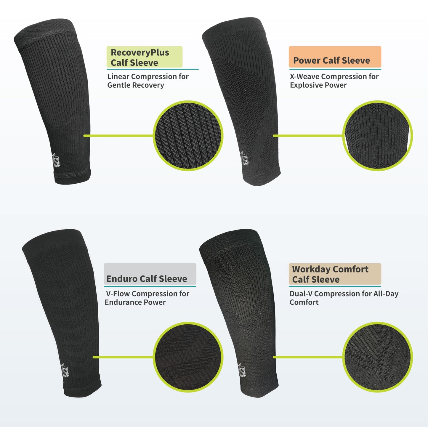 Vital Salveo Graphene Endurance Calf Sleeve - V-Flow Support for Muscle Pain Relief(1 Pair)