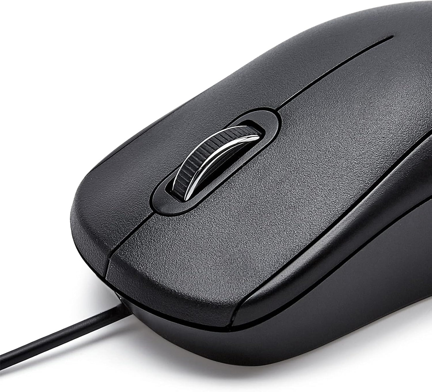 Amazon Basics 3-Button 1000 6-foot USB Wired Mouse with Precision Scroll Wheel, DPI, Ergonomic Grip, Plug and Play