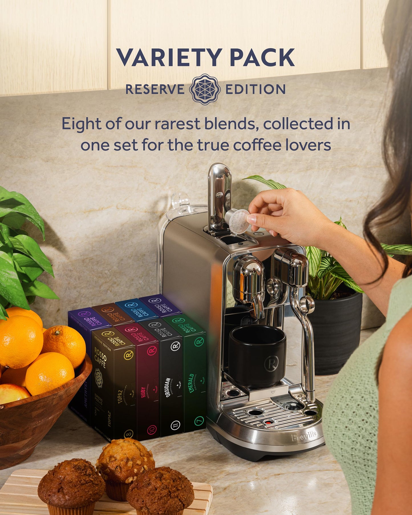 ROSSO CAFFÈ Espresso Coffee Pods, Compatible with Nespresso Original Machines, Reserve Variety Pack, 160 Capsules - Made in Italy