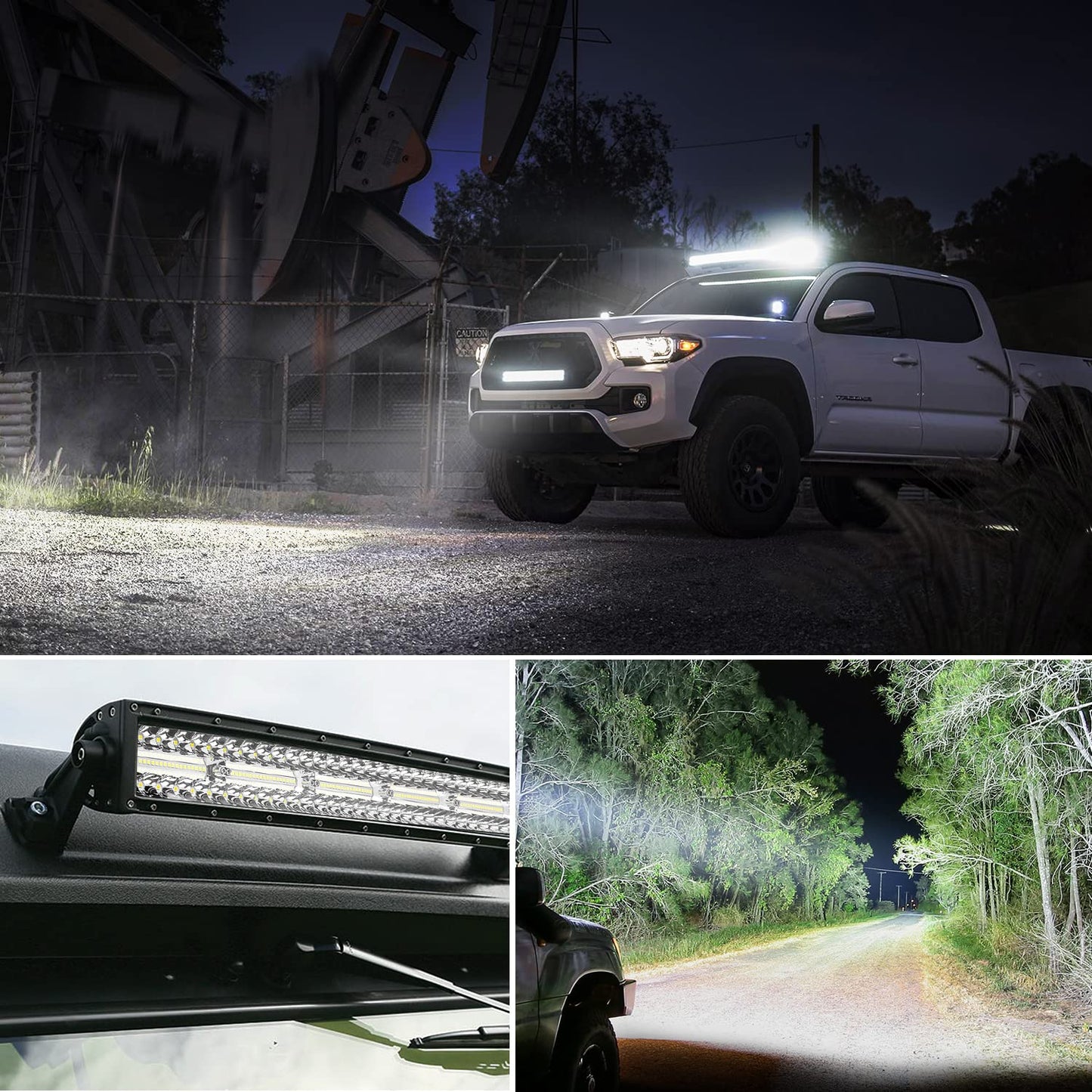 Nilight 42Inch LED Light Bar 2Pcs 4Inch 60W Spot Flood Lights Pods Off Road DrivingWork Lighting with 14AWG Wiring Harness Kit-3 Leads for Truck Tractor Pickup Boat SUV ATV UTV Car Van Camper