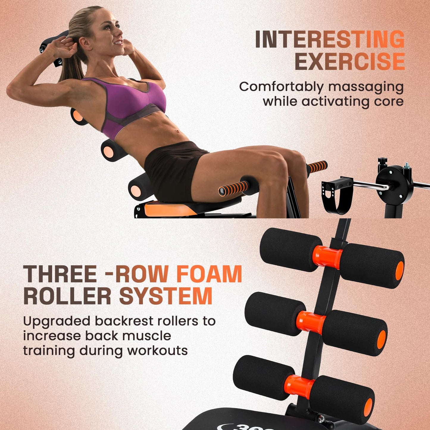 Ab Machine for Home Gym | Adjustable Ab Trainer Bench for Full Body Workout | Multi-Functional Sit Up Machine | Exercise Chair with 300 LBS Weight Capacity