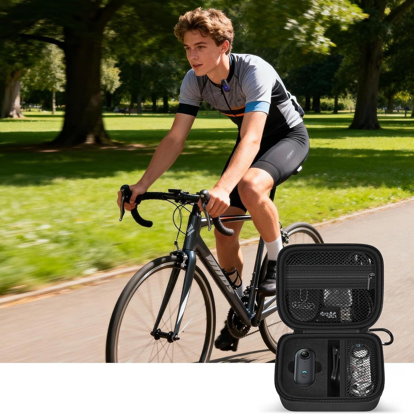 Mini Body Camera Case, Wearable Thumb Action Cam Holder, Storage Bag for Tiny Portable Camcorder, Small Recording