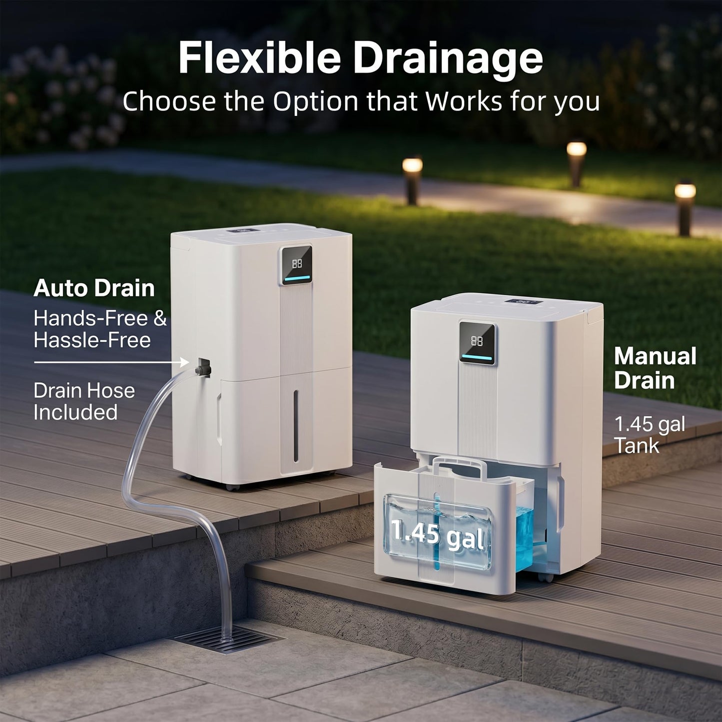 Dehumidifier for Basement and Home,6000 Sq. Ft 100 Pint Portable Dehumidifier with Drain Hose, Energy Efficient with Auto Mode and 24H Timer, Quiet for Bedroom, Bathroom, Rv, Garage