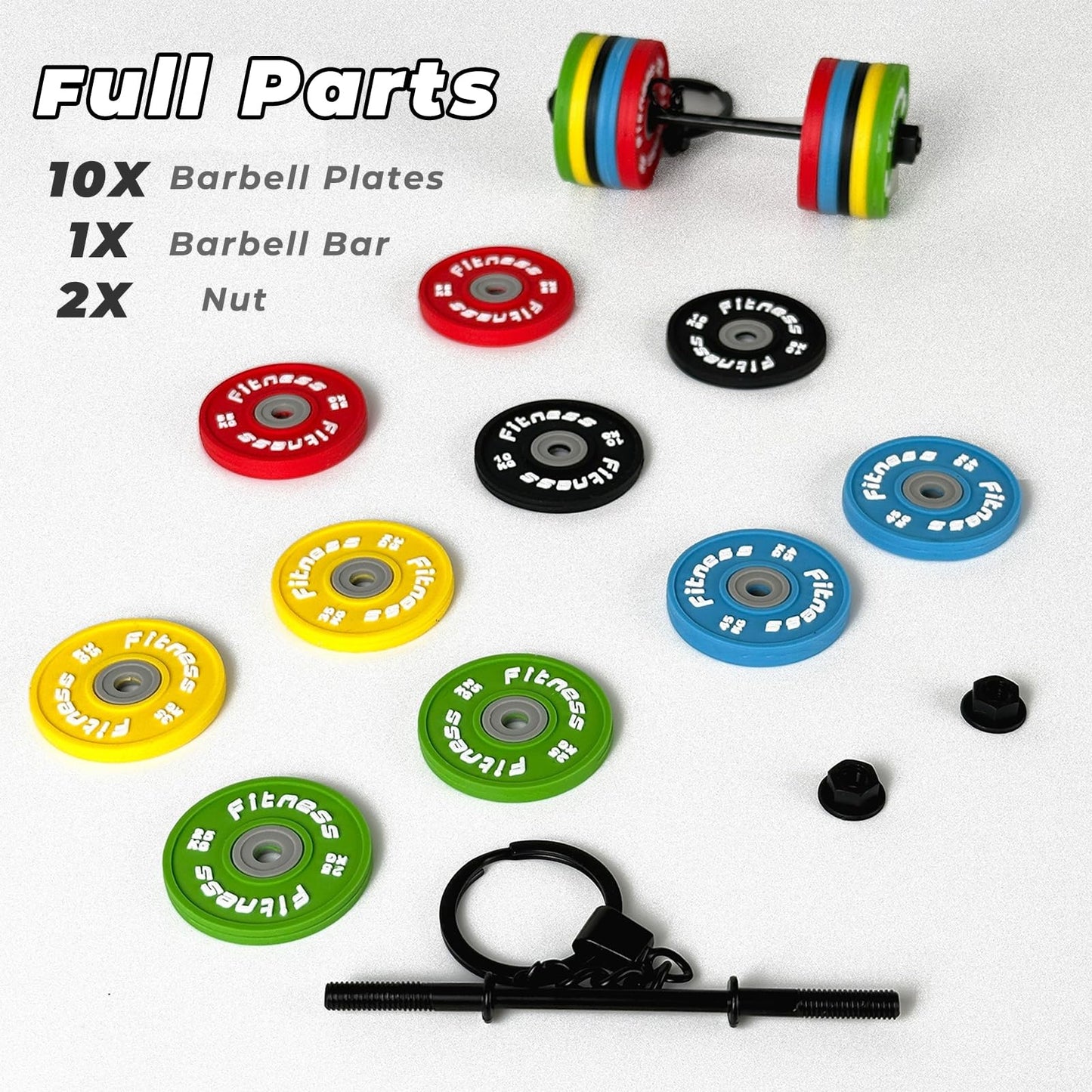 Levesica Fitness Keychain Gym Mini Barbell Keychain Weightlifting Keyring Silicone Motivational Weightlifting Gifts for Boyfriend Girlfriend, Gifts for Personal Trainer