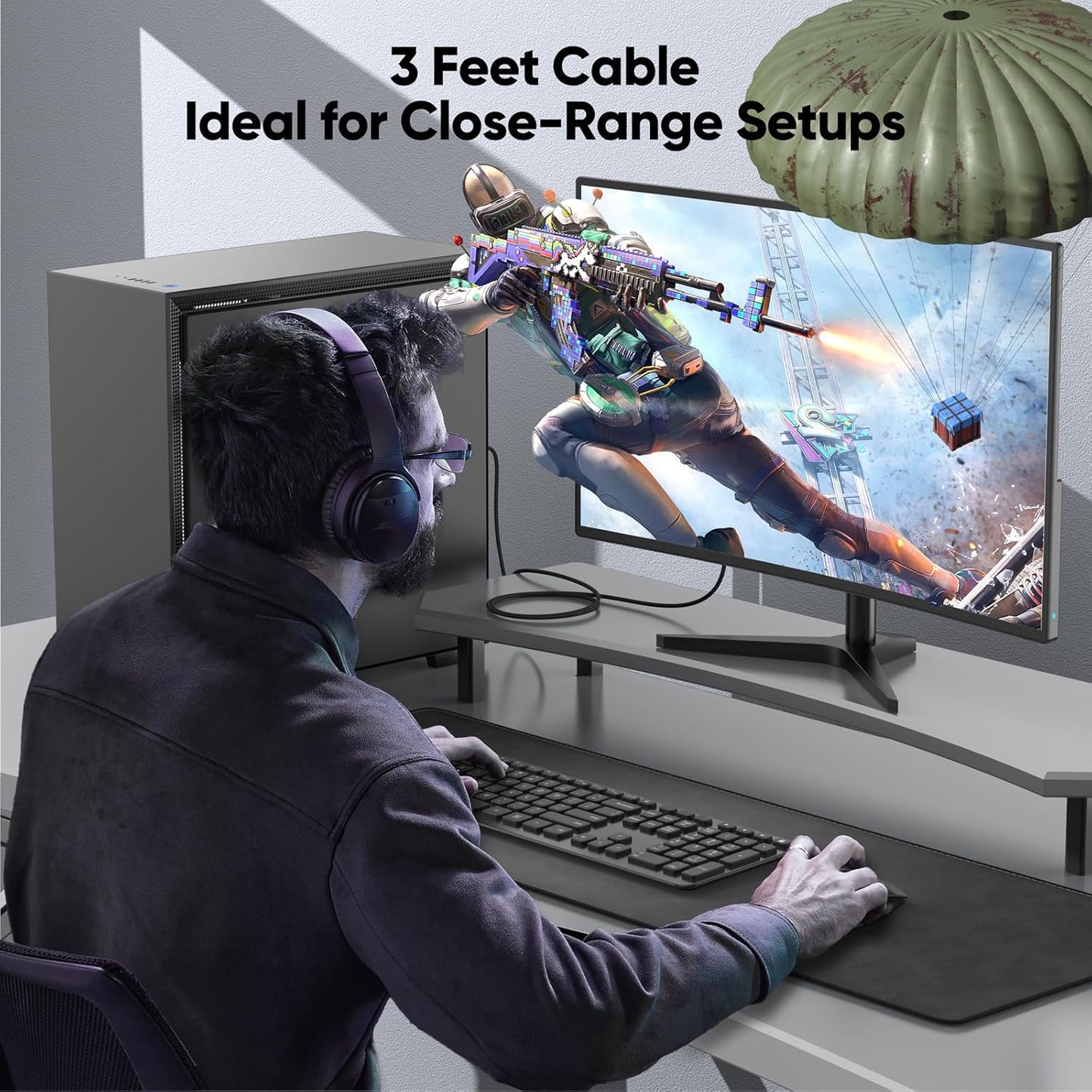 3ft, 4K@30Hz 1080P@120Hz HDMI1.4, Display Port to HDMI Cable [One-Direction] DisplayPort to DP (Source) to HDMI