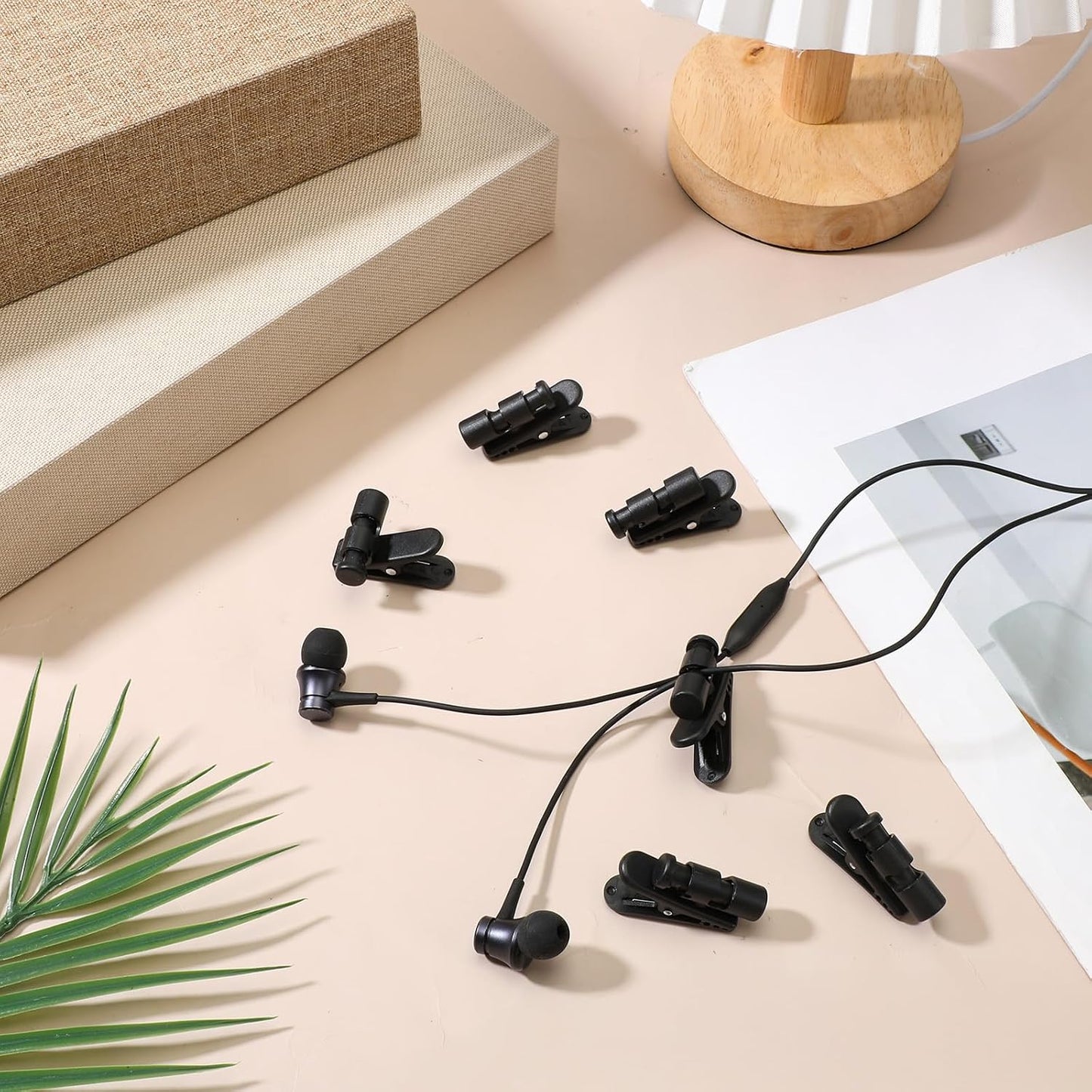 SHENLIU 10 Pack Headset 2-4mm Headphone Wire Clips Cable Clips for Earphone Wire Earphone Winder Earbud Cable Clip