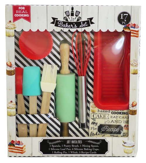 Handstand Kitchen 17-piece Junior Baking Set with Recipes for Kids