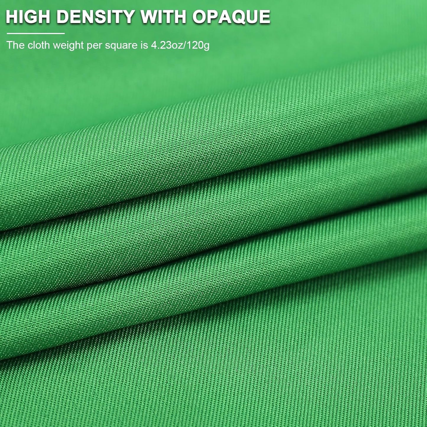 Aimosen 10x10FT Green Screen Backdrop for Photography, Large Background for Zoom Meetings, High Density Polyester