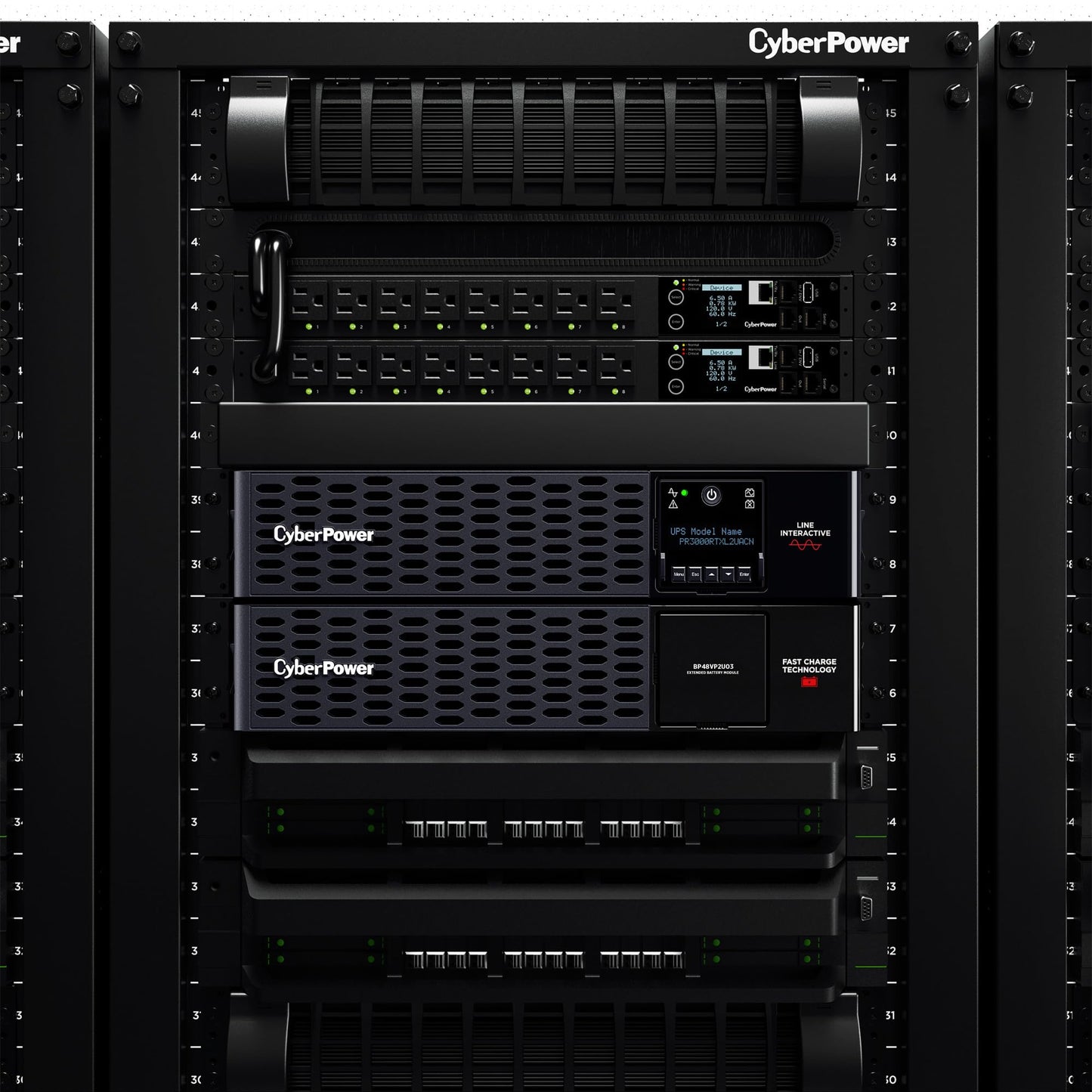 CyberPower PR3000RTXL2UACN Smart App Sinewave UPS System, 3000VA/3000W, 9 Outlets, 2U Rack/Tower, RMCARD205 Pre-Installed, EBM Option, Built-in Cloud Monitoring, UL Certified
