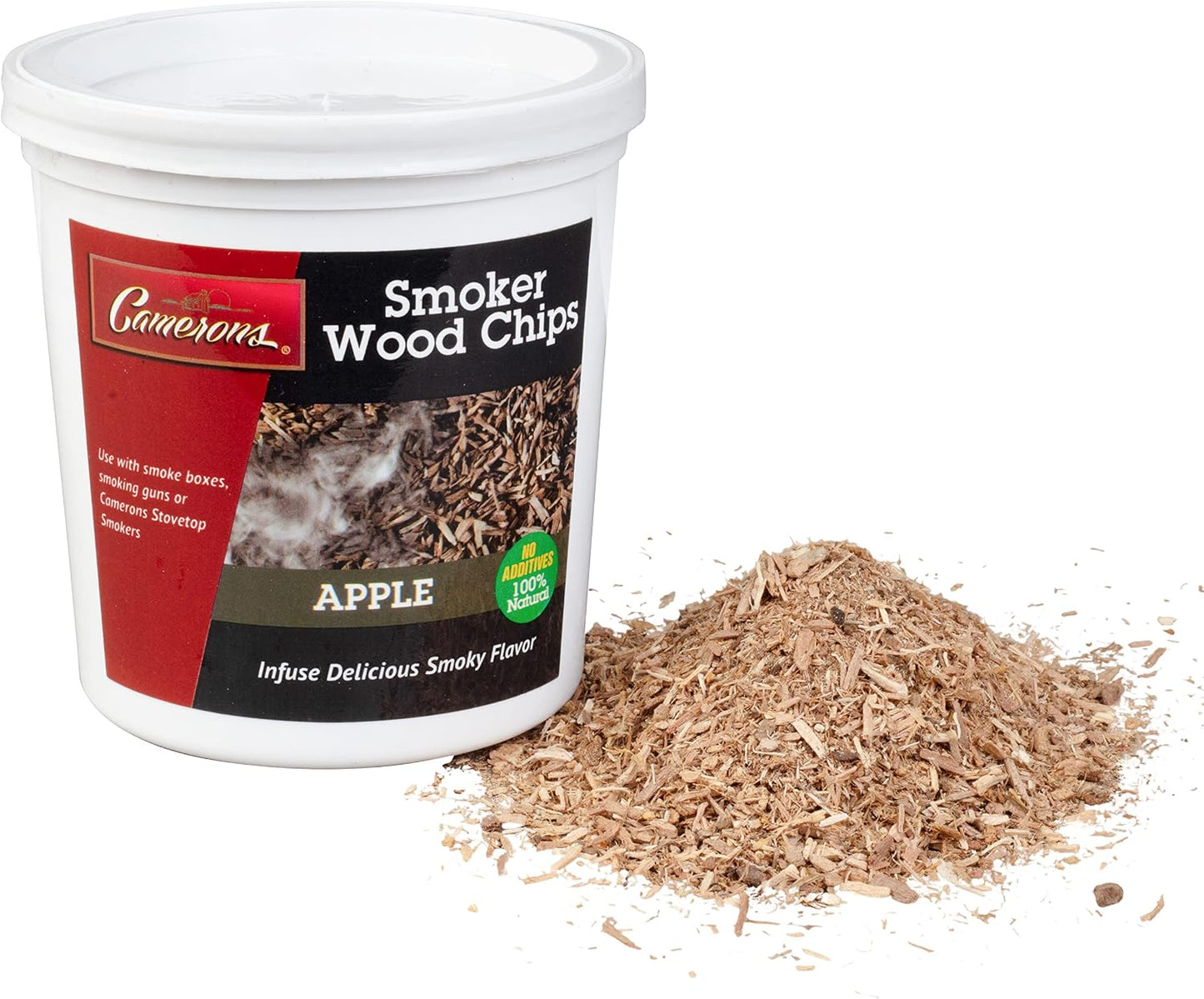 (1 0.473 Camerons All Natural Extra Fine Apple BBQ Wood Chips for Smokers Pint, L) - Kiln Dried Wood Sawdust Shavings