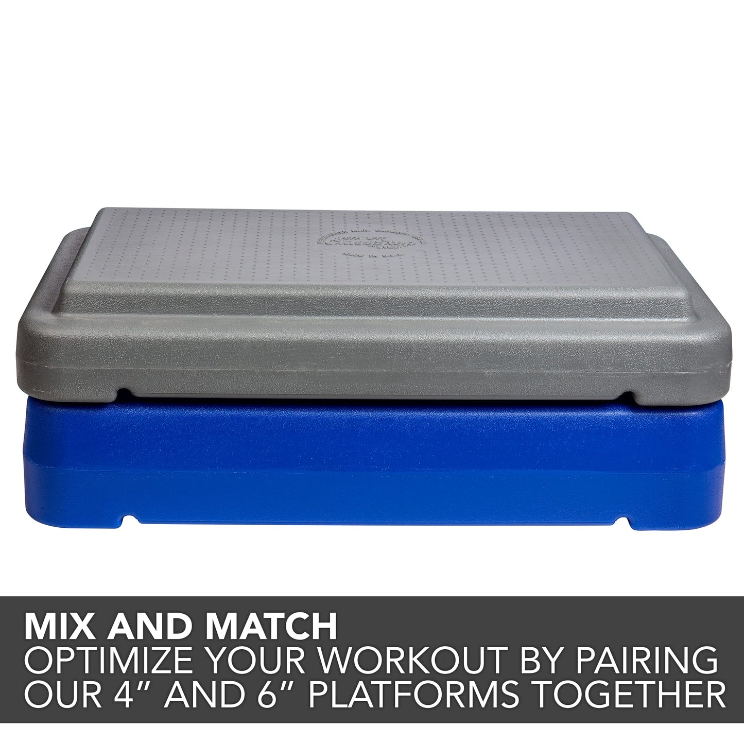 The Step Durable Stackable Step - Aerobic step Platform with Non-Slip Surface - Made in USA - Perfect Steppers for Exercise - Workout Equipment for Home,Blue