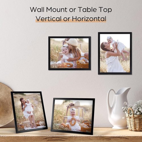 Giftgarden 8x10 Picture Frame Set of 18 - Lightweight Black Frames for Gallery Wall & Tabletop Display