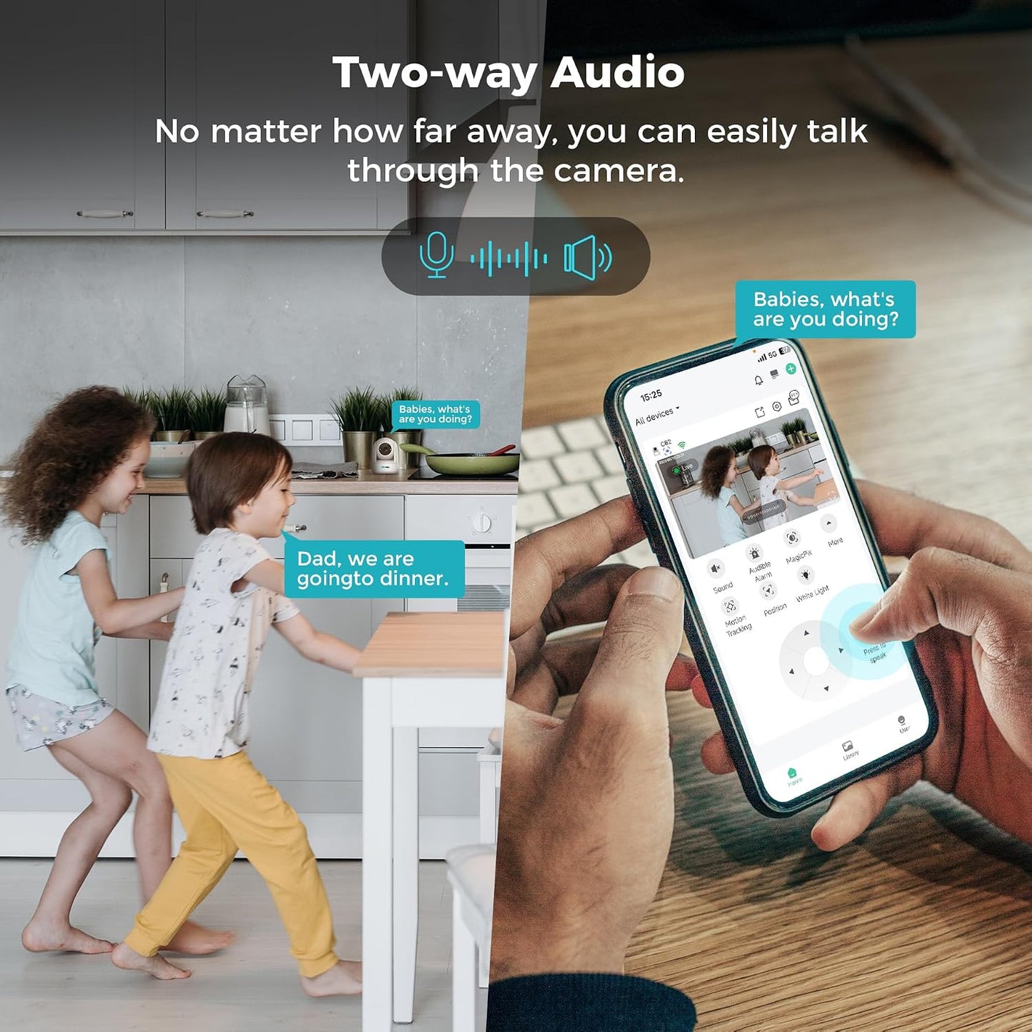 SOVMIKU CB2 2K 5GHz 360 Setup, 180 Vicohome Indoor Camera, Wi-Fi, Plug-in, AI Tracking, Home Security, Pet/Baby