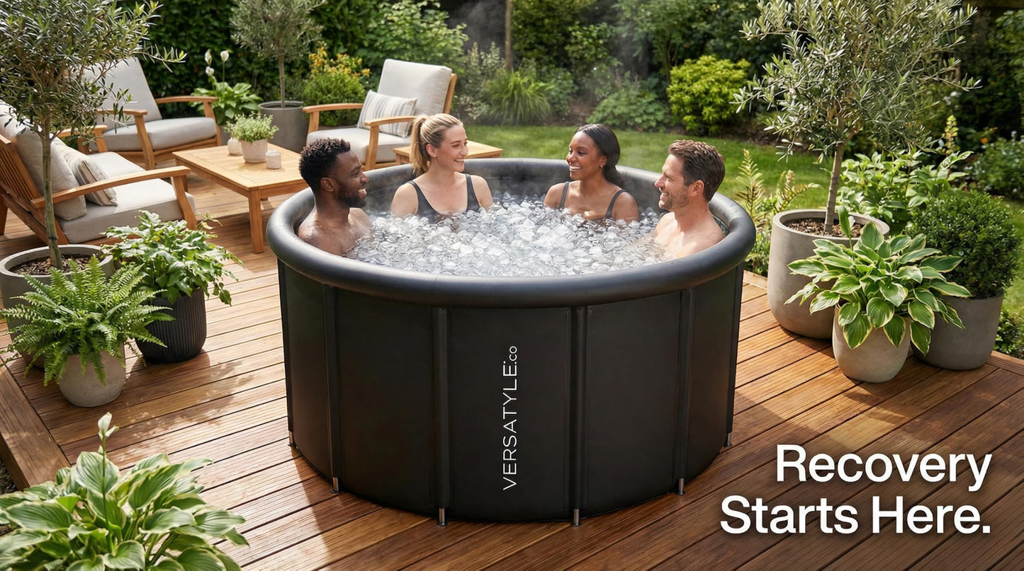 Versatyle 325-Gallon XXL Ice Bath Tub – Large Cold Plunge for Adults with Stainless Steel Frame, Insulated Walls, Cover, Pump and Carry Bag – Portable Recovery Pool – Fits Up to 4 People