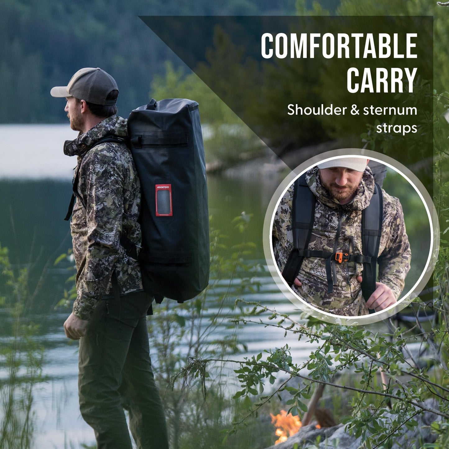 Uncharted Supply Co. The Vault Waterproof Duffel Bag - Airtight bag with Backpack Straps, Carry-On Size, Perfect for travel, boating, camping, recreation. (Gunmetal, 65L)