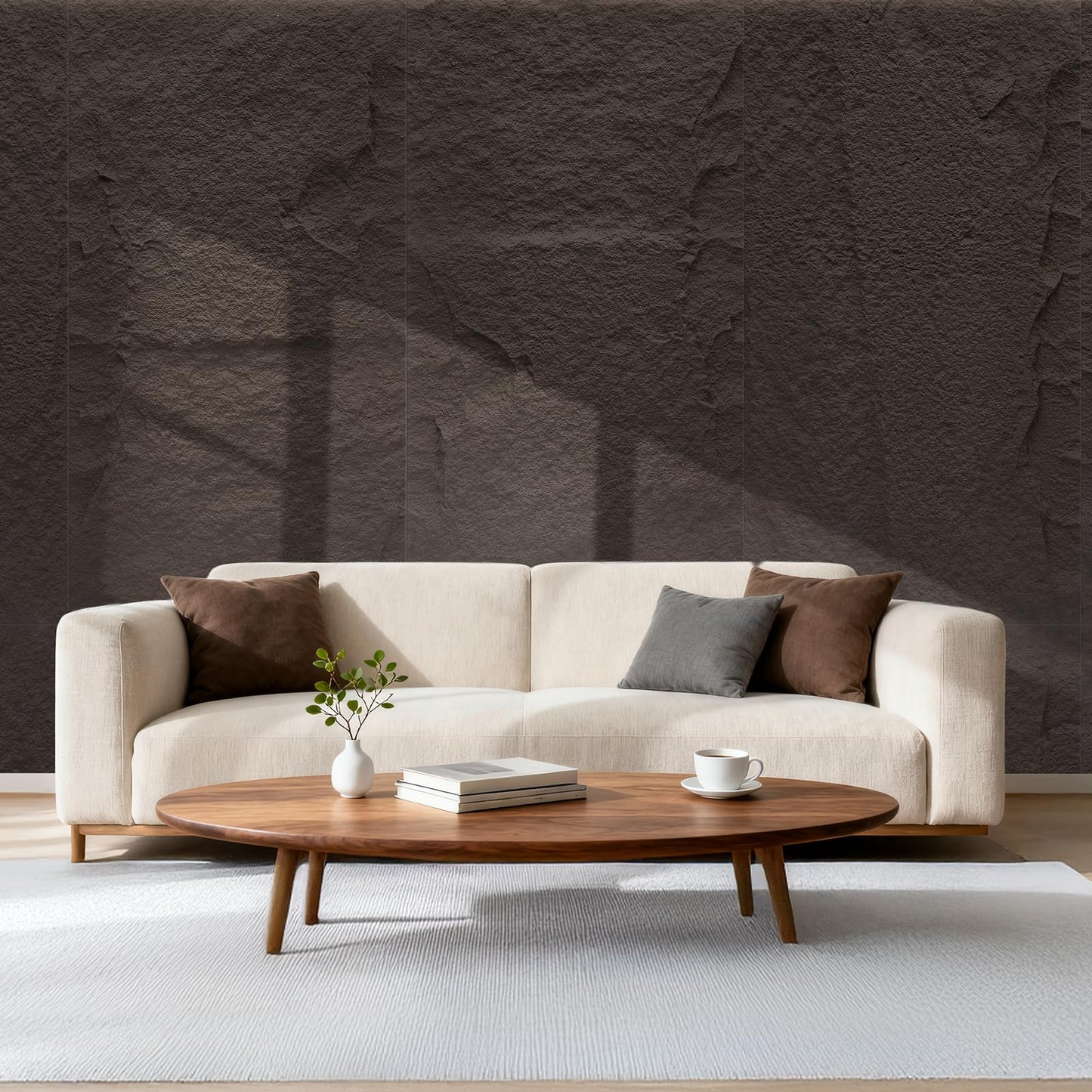LARWORKS 3D Faux Stone Wall Panels, 4-Pack 47.24×23.62 in. PU Wall Panels 30.99 sq.ft Coverage, Lightweight & Waterproof, Easy DIY Install for Living Room, Bedroom, Office